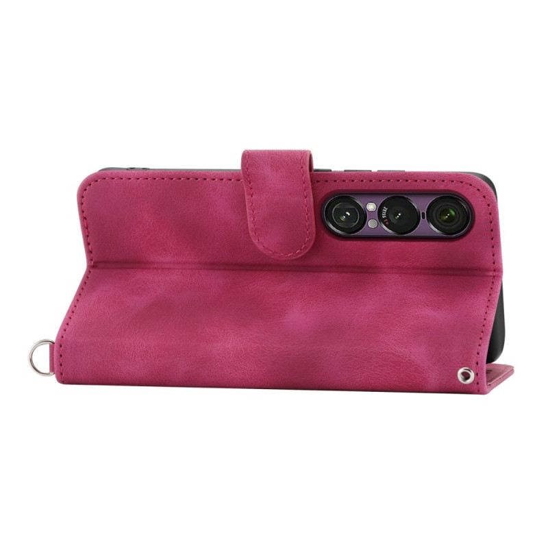 Fliptok Sony Xperia 1 Vii Velúr Csipkehatású