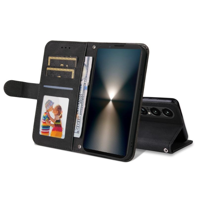 Fliptok Sony Xperia 1 Vii Vintage Hatású Szegeccsel