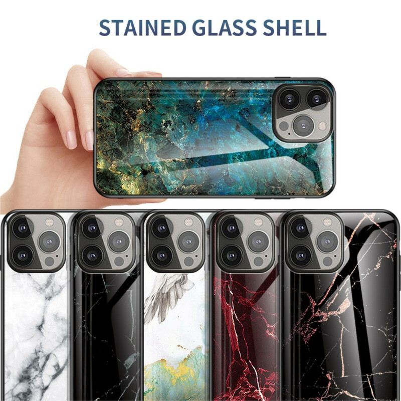 Telefontok iPhone 13 Pro Márvány Színű Edzett Üveg