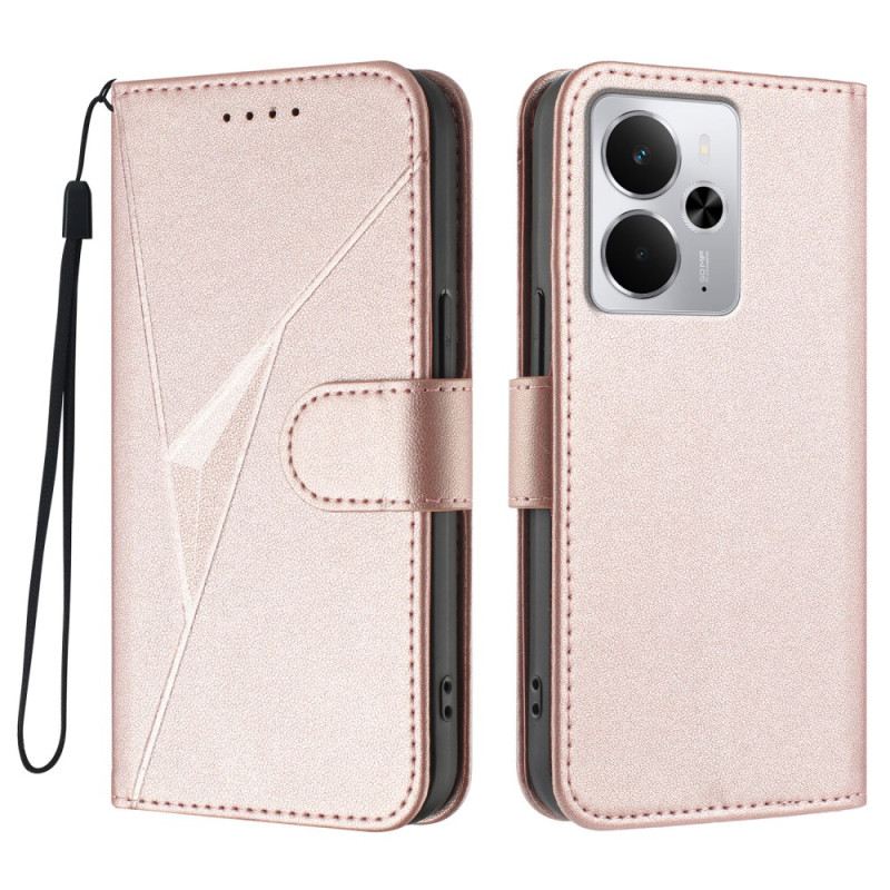 Bőrtok Realme 14 5g Háromszög Minta