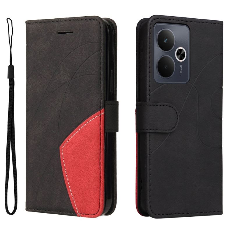 Bőrtok Realme 14 5g Kétszínű Hullámos