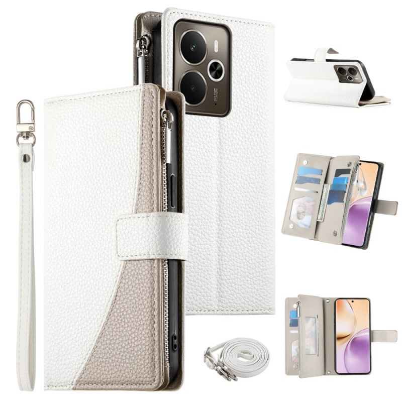 Bőrtok Realme 14 5g Kétszínű Pánttal