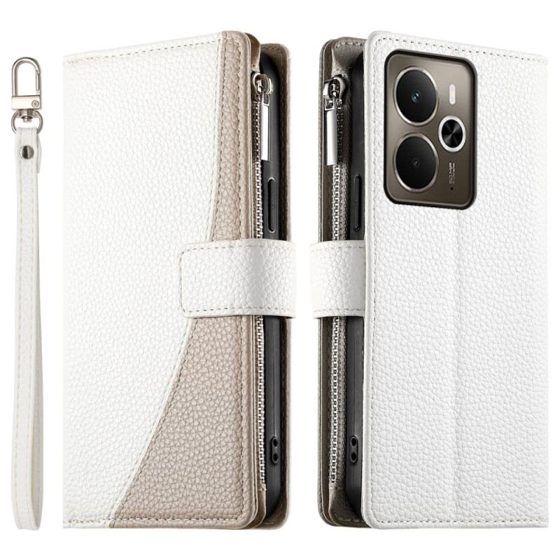 Bőrtok Realme 14 5g Kétszínű Pánttal