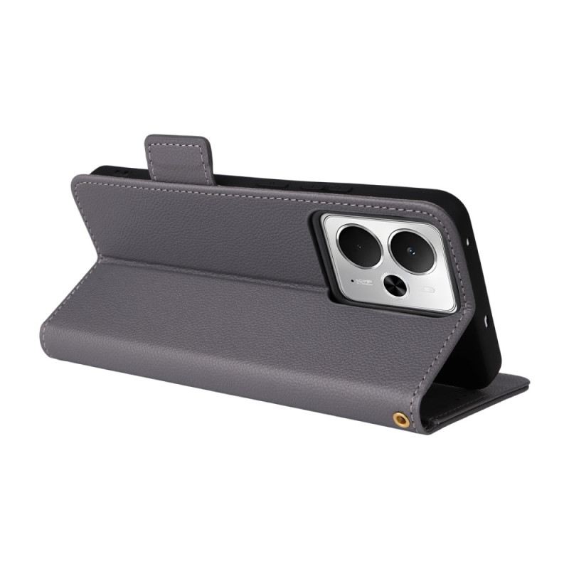 Bőrtok Realme 14 5g Licsi Mintás Pánt