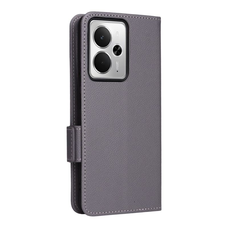 Bőrtok Realme 14 5g Licsi Mintás Pánt