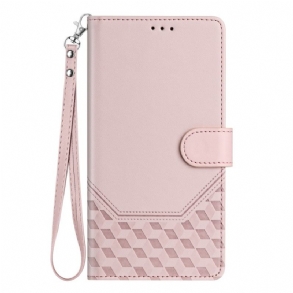 Bőrtok Realme 14 5g Méhsejtmintás Rfid Kártya