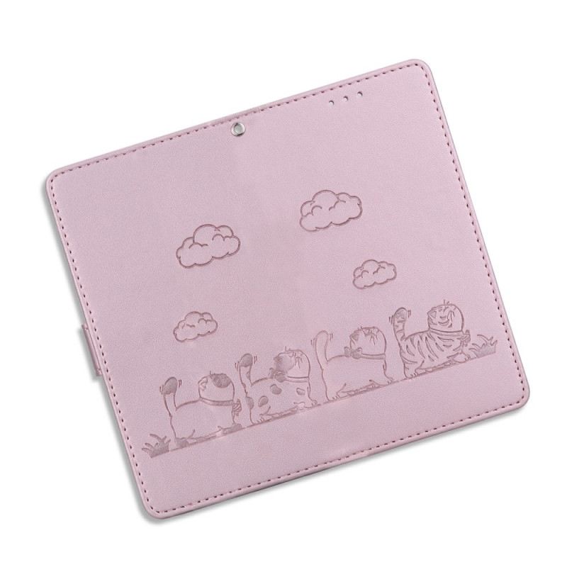 Bőrtok Realme 14 5g Rfid Macskajelenet Pánt