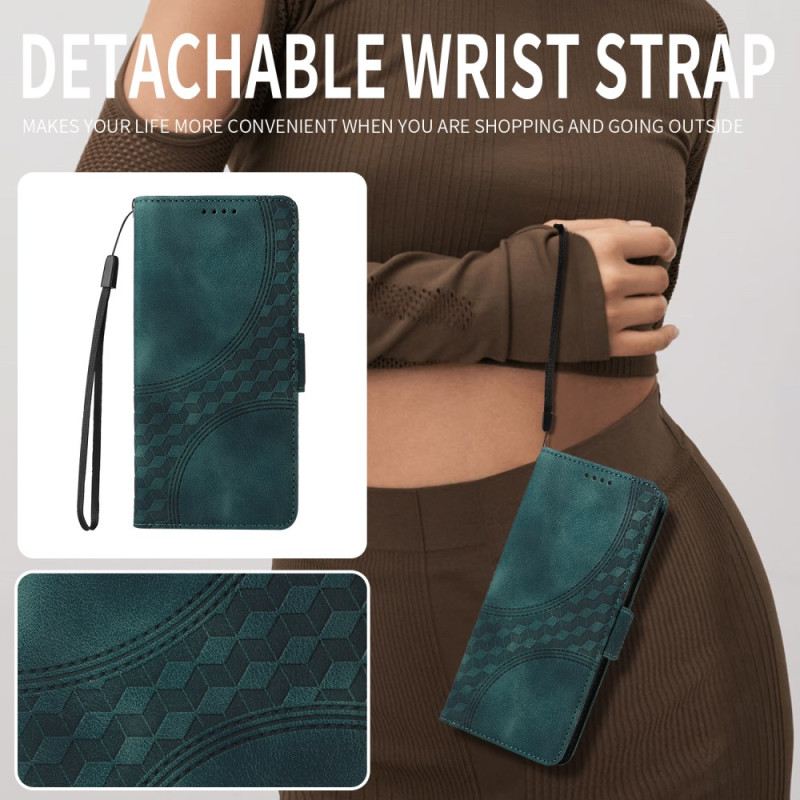 Bőrtok Realme 14 5g Rombusz Minta