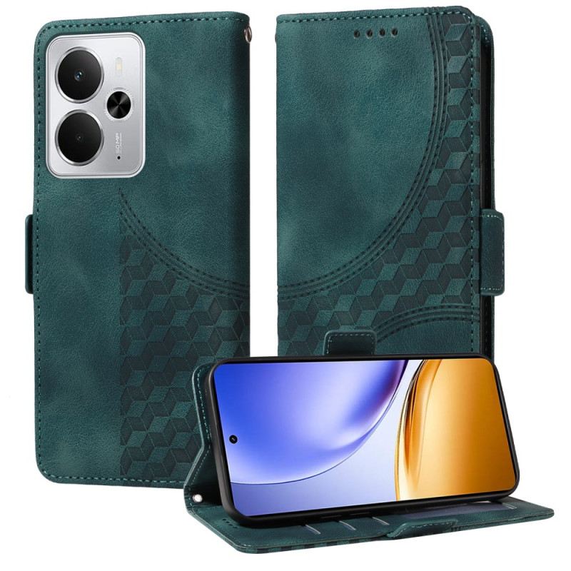 Bőrtok Realme 14 5g Rombusz Minta