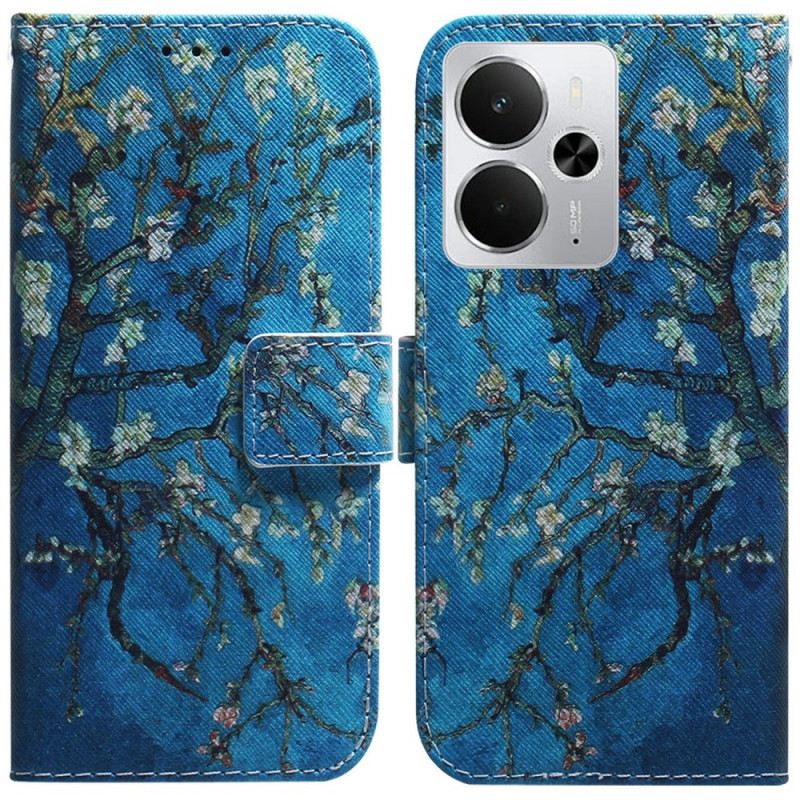 Bőrtok Realme 14 5g Sárgabarackvirágok