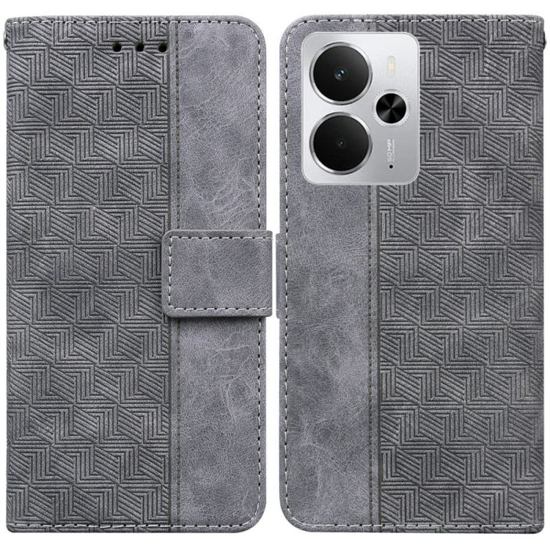 Bőrtok Realme 14 5g Szőtt Minta