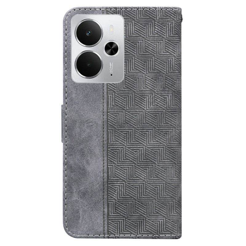 Bőrtok Realme 14 5g Szőtt Minta