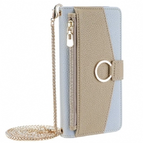 Bőrtok Realme 14 5g Tükör És Lánc