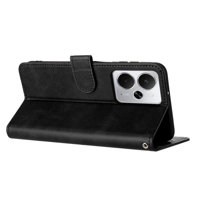 Fliptok Realme 14 5g Bőrhatású Zsinórral