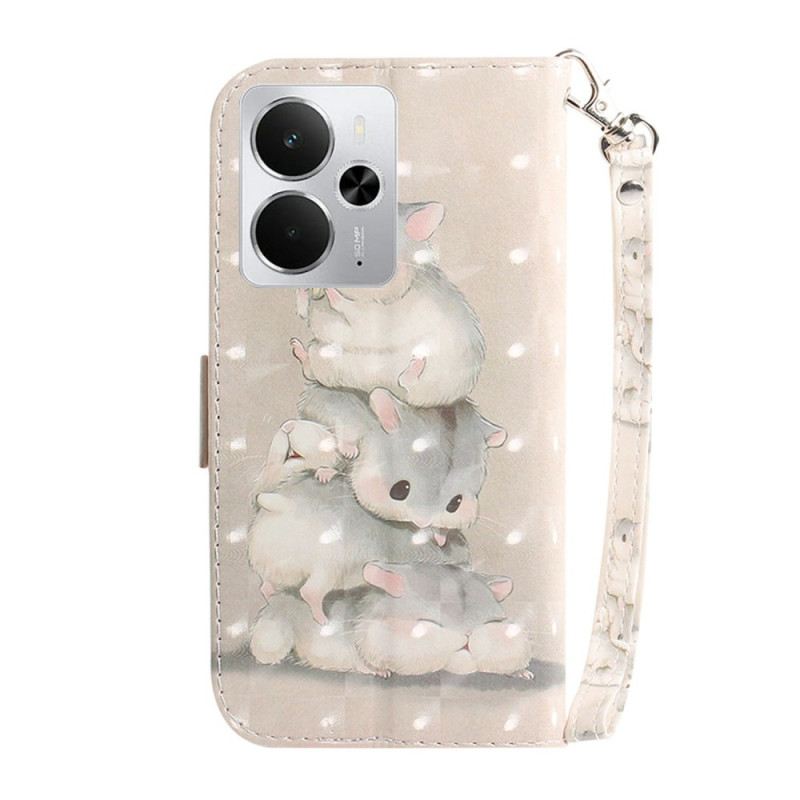 Fliptok Realme 14 5g Hörcsögök Nyakpánttal