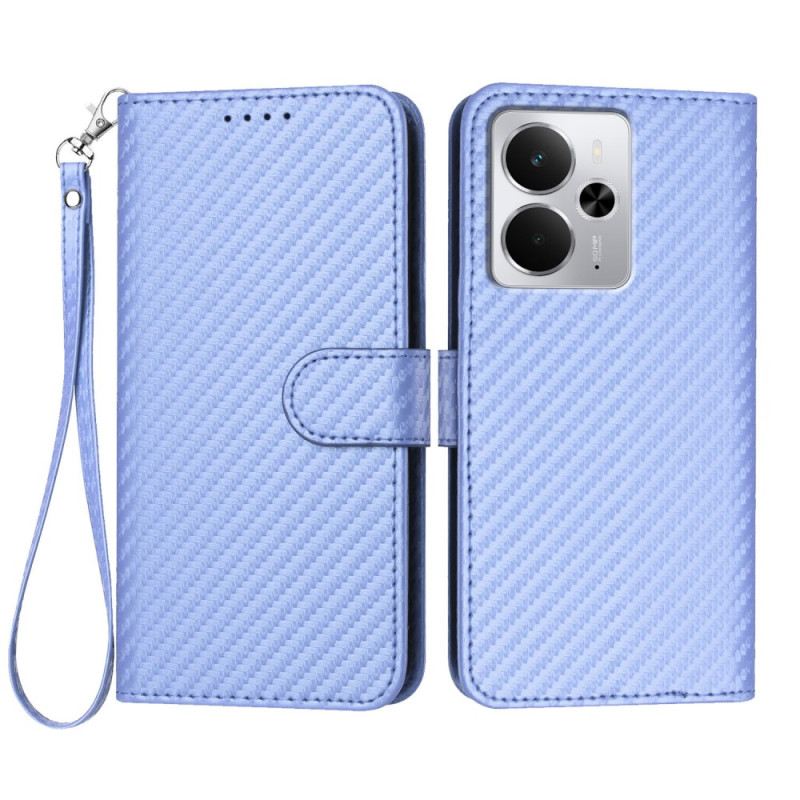 Kinyitható Bőrtok Realme 14 5g Szénszálas Pánttal