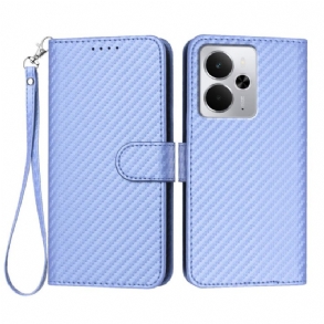 Kinyitható Bőrtok Realme 14 5g Szénszálas Pánttal