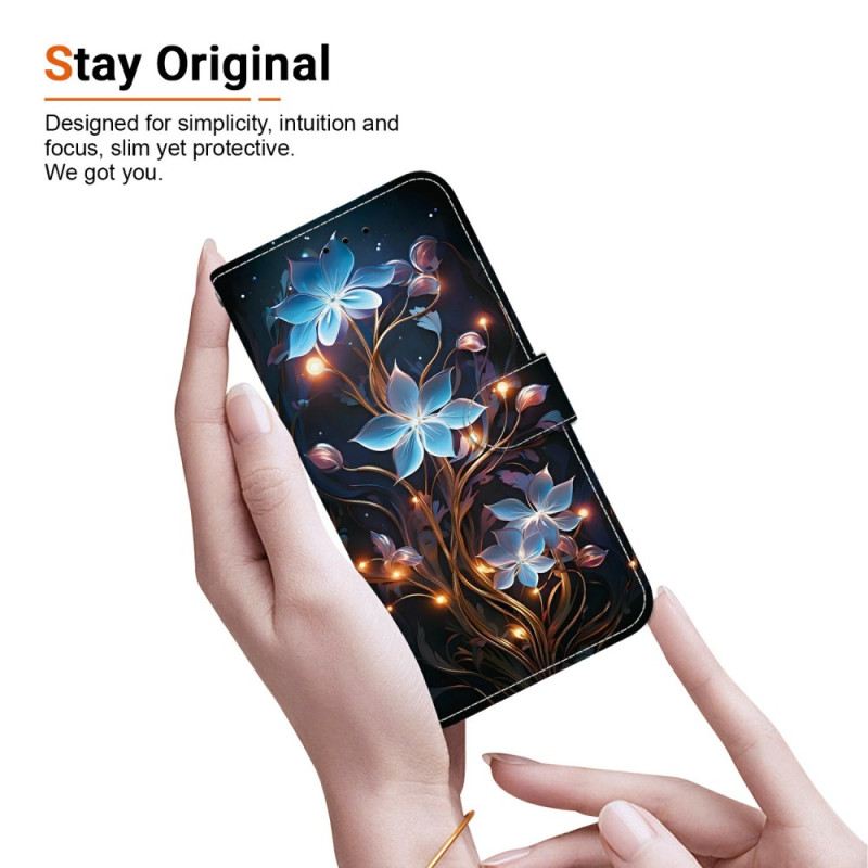 Kinyitható Tokok Realme 14 5g Kis Kék Virágok