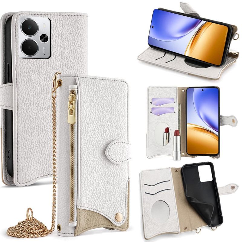 Kinyitható Tokok Realme 14 5g Pénztárca Dizájn Lánccal