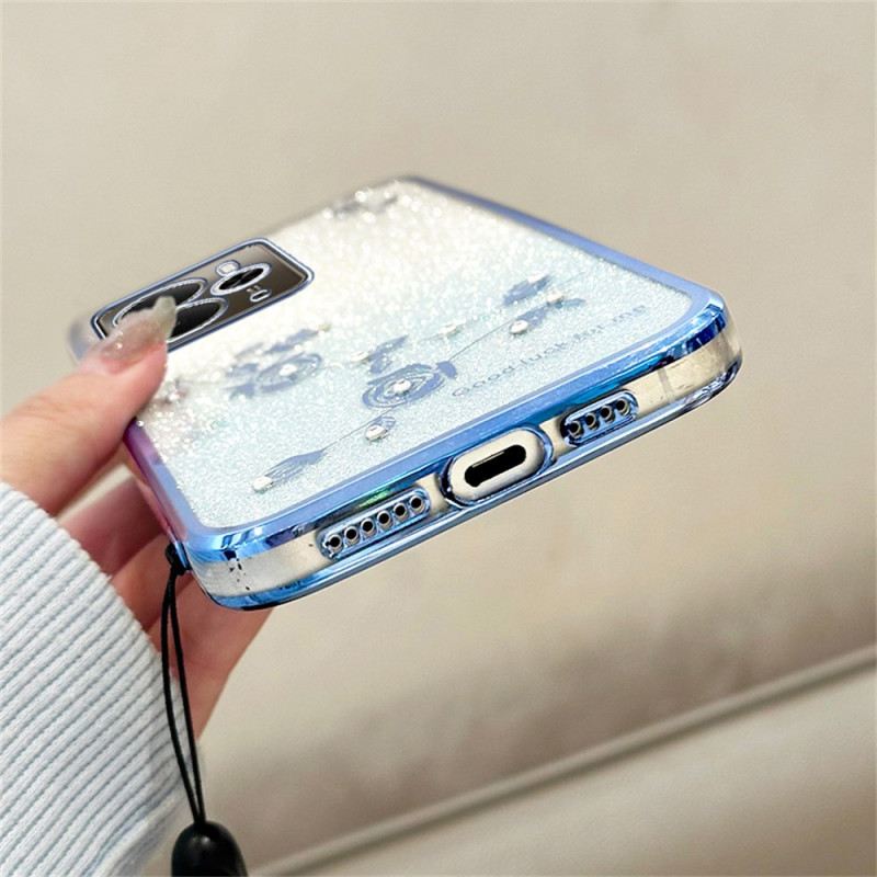 Telefontok Realme 14 5g Kadem Virágok És Strasszok Zsinórral