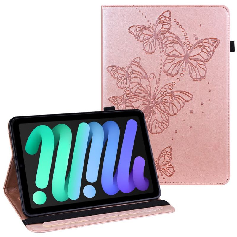 Fliptok / Bőrtok iPad Mini 6 (2021) Pillangók Nyomtatott Minta