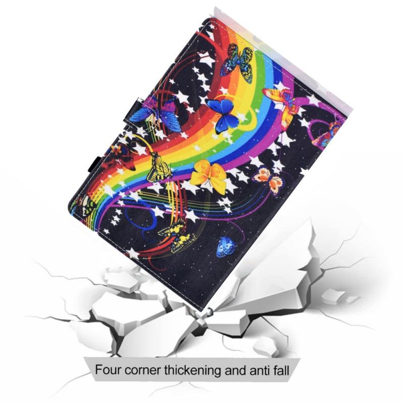 Fliptok / Bőrtok iPad Mini 6 (2021) Szivárvány Pillangók