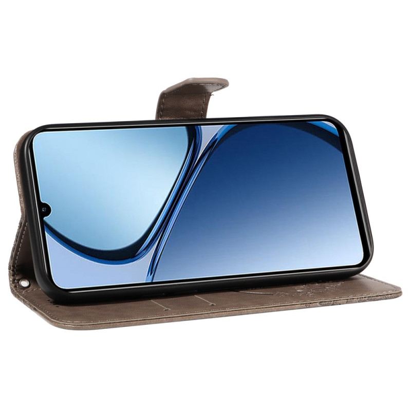 Bőrtok Realme Note 60x Grafikus Pillangó