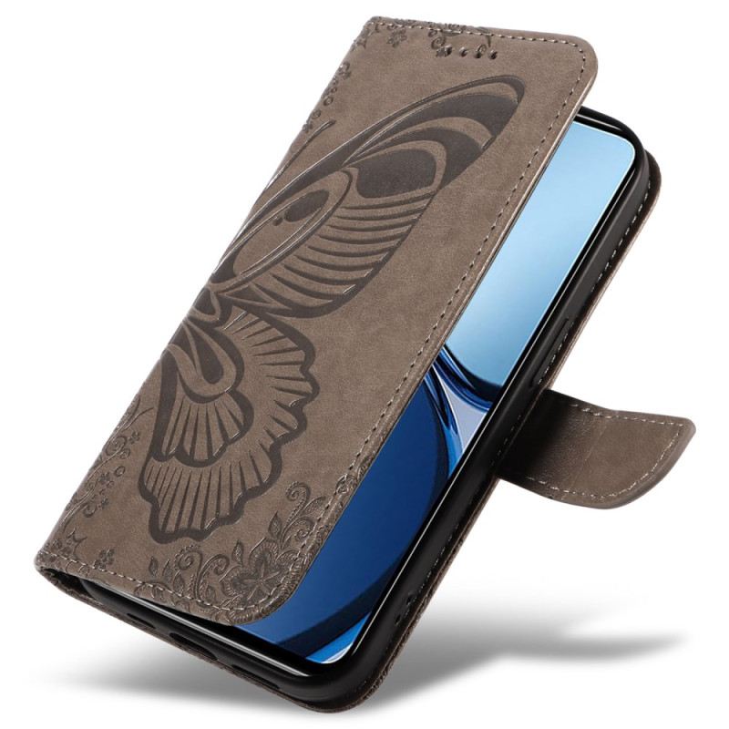 Bőrtok Realme Note 60x Grafikus Pillangó