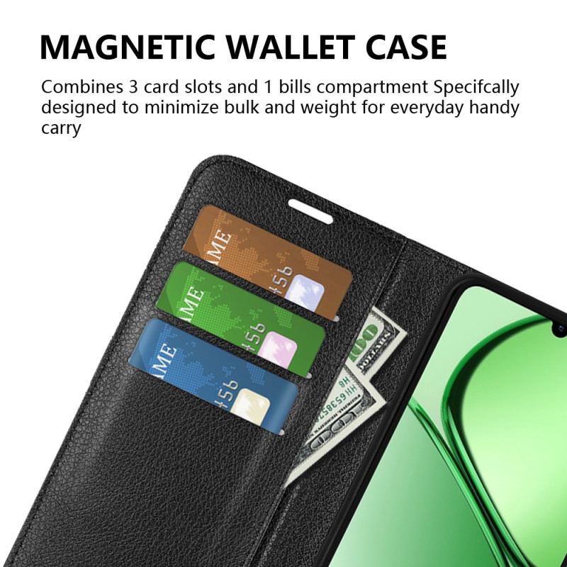 Bőrtok Realme Note 60x Klasszikus Licsi Műbőr