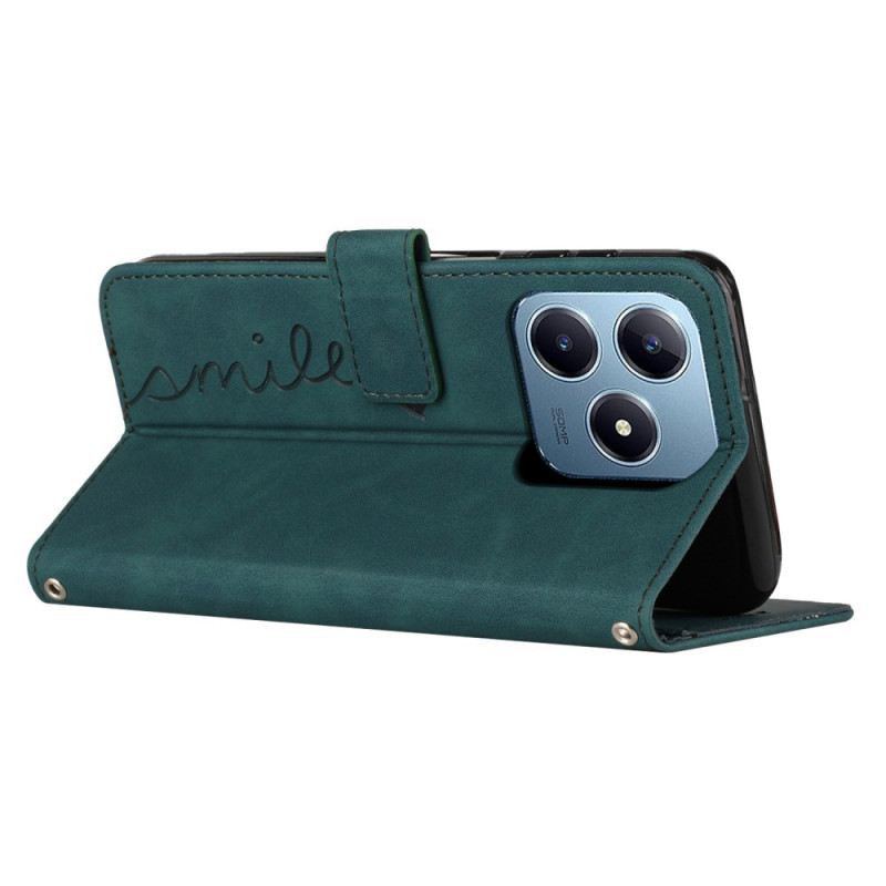 Bőrtok Realme Note 60x Mosolygós Pánt