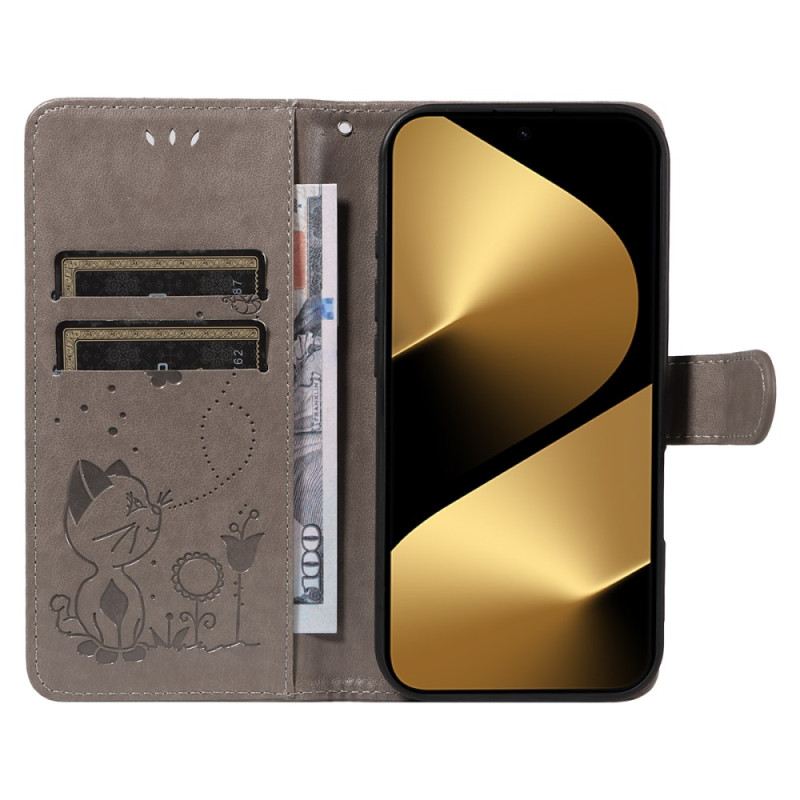 Bőrtok Huawei Pura 80 Ultra Méh És Macska