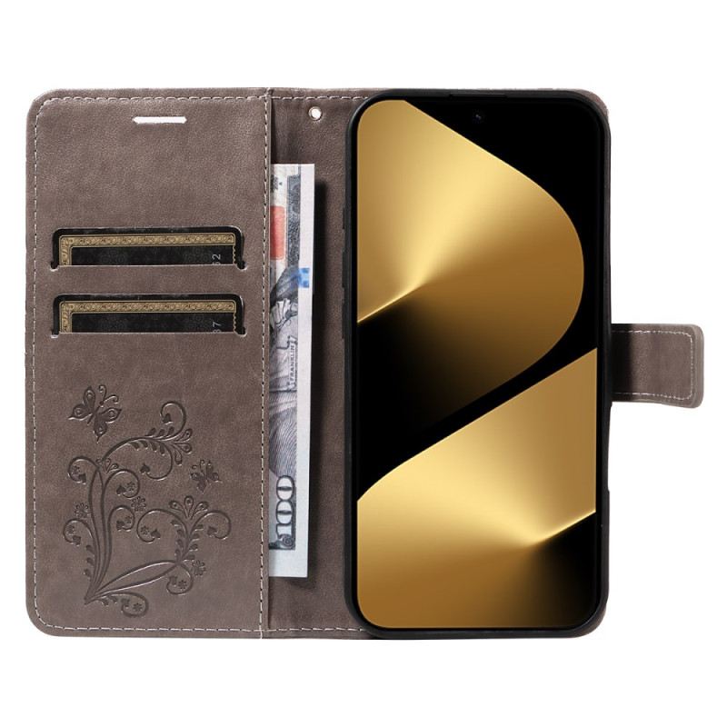 Kinyitható Bőrtok Huawei Pura 80 Ultra Nagy Pillangók