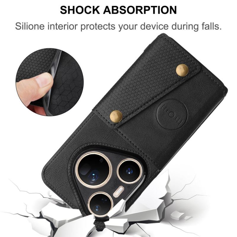 Tok Huawei Pura 80 Ultra Bőrhatású Kártyatartó