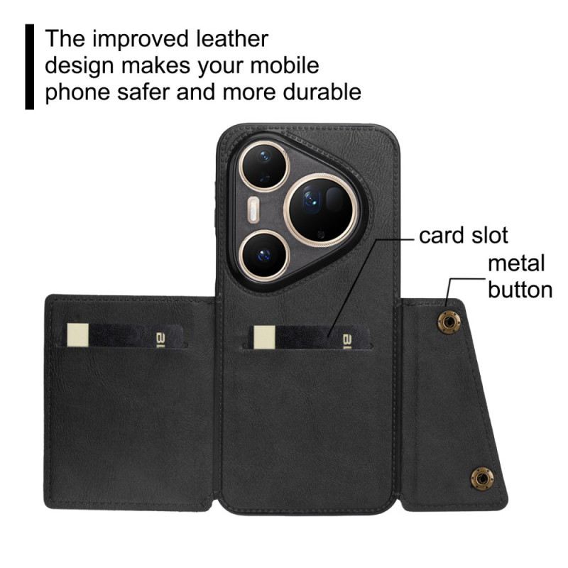 Tok Huawei Pura 80 Ultra Bőrhatású Kártyatartó