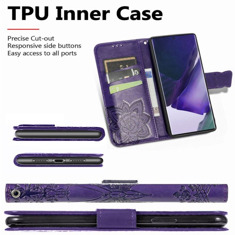 Fliptok / Bőrtok Samsung Galaxy S22 Ultra 5G Fél Pillangók