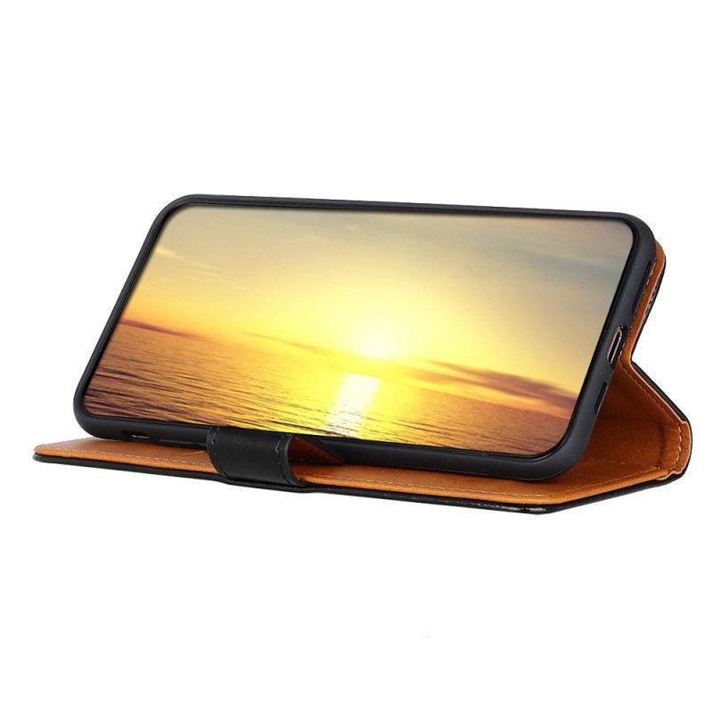 Fliptok / Bőrtok Samsung Galaxy S22 Ultra 5G Háromszínű Bőr Hatás