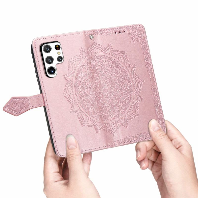 Fliptok / Bőrtok Samsung Galaxy S22 Ultra 5G Mandala Középkor