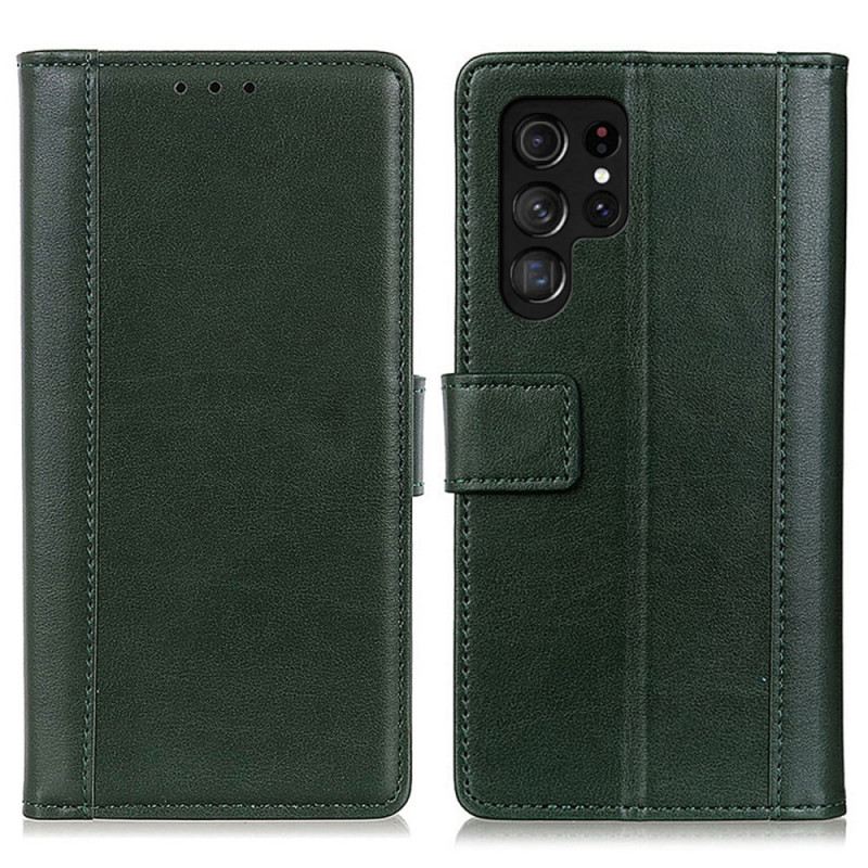Fliptok / Bőrtok Samsung Galaxy S22 Ultra 5G Stílusos Bőr Elegancia
