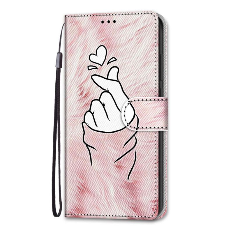 Fliptok / Bőrtok Samsung Galaxy S22 Ultra 5G Ujj Szív