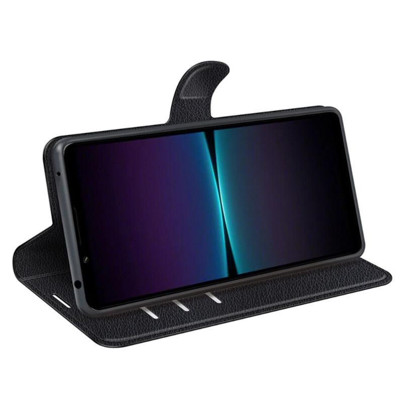 Bőrtok Sony Xperia 1 Vi Klasszikus Litchi Műbőr