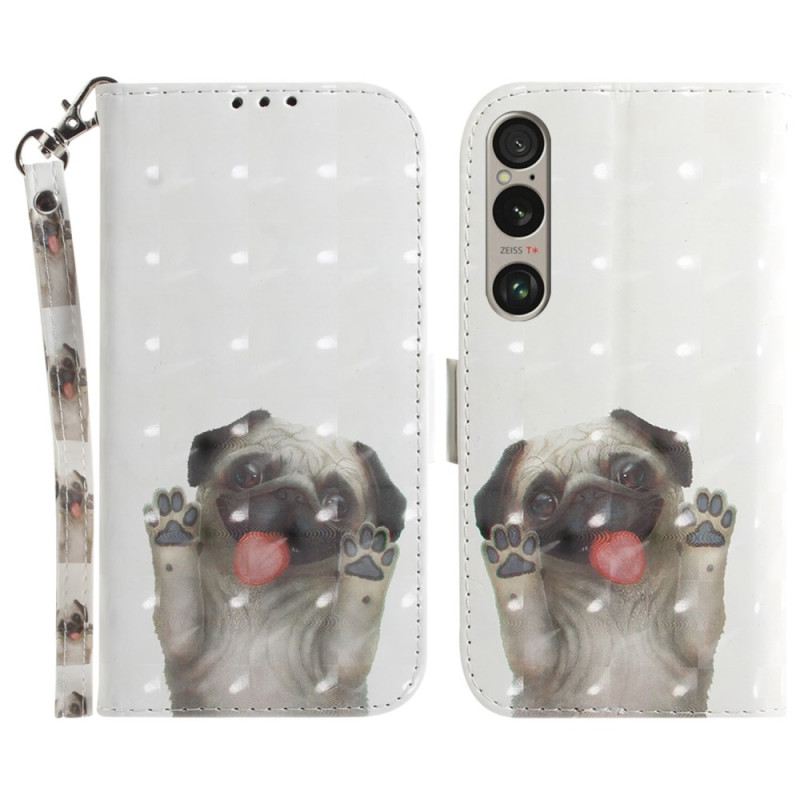 Bőrtok Sony Xperia 1 Vi Pántos Mopsz