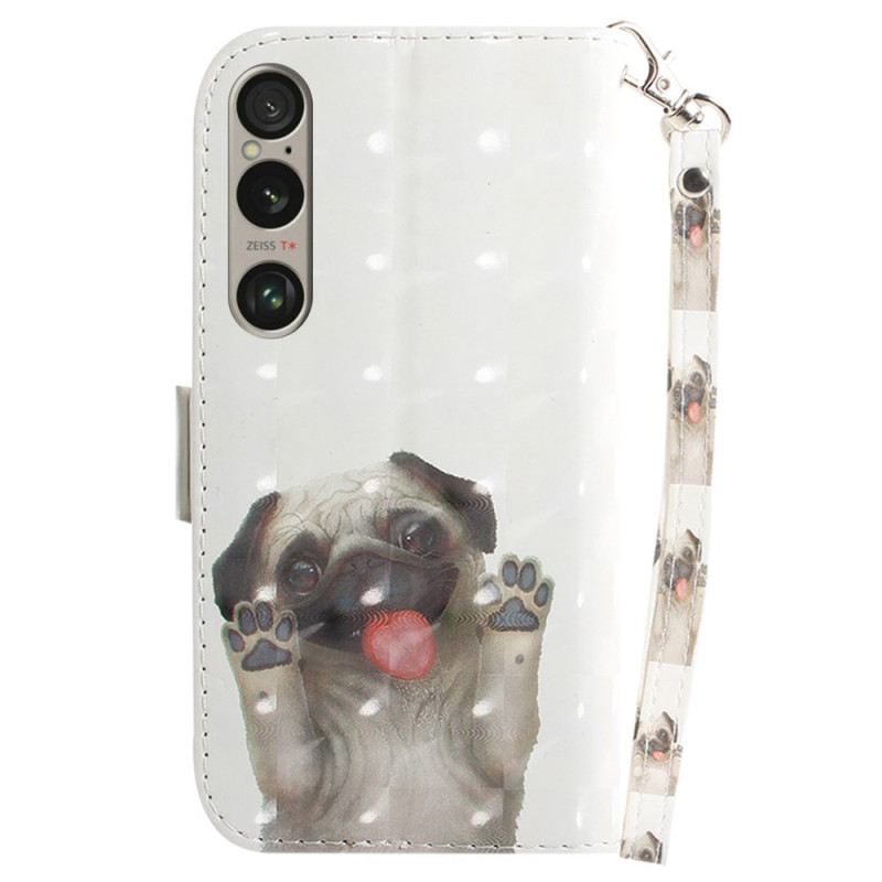 Bőrtok Sony Xperia 1 Vi Pántos Mopsz