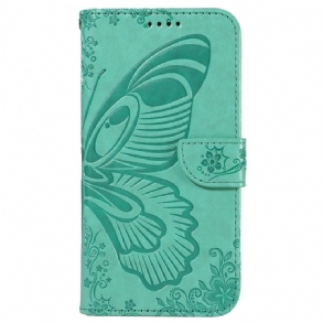 Bőrtok Sony Xperia 1 Vi Pillangós Grafikus Zsinór