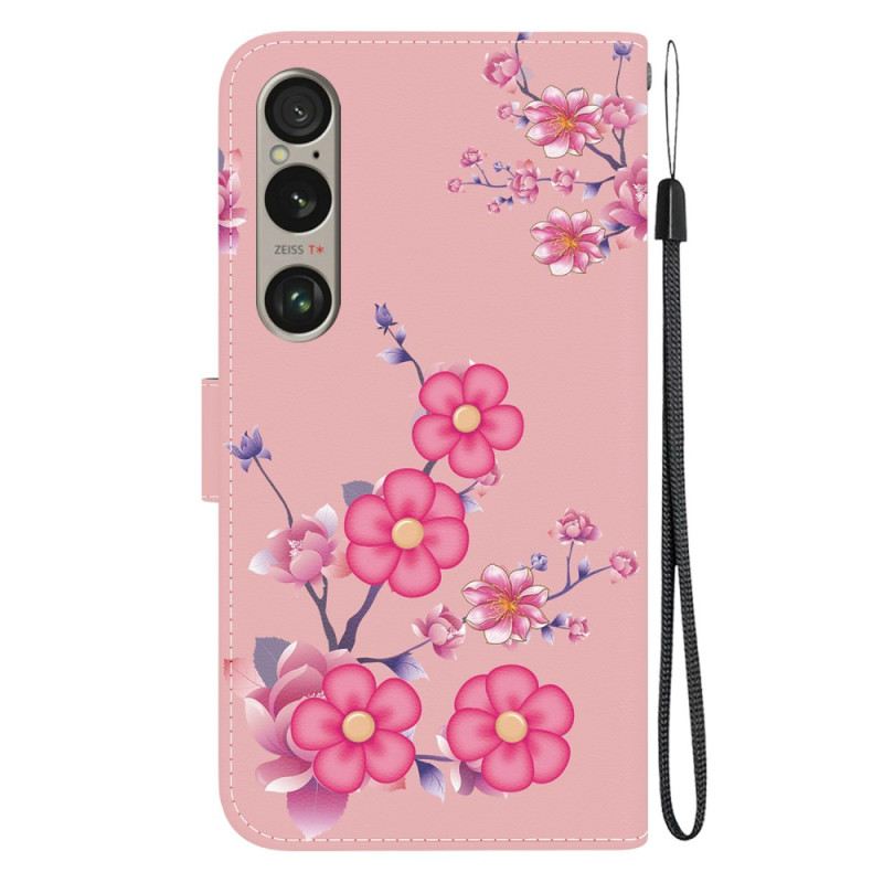Bőrtok Sony Xperia 1 Vi Sakura Szíj