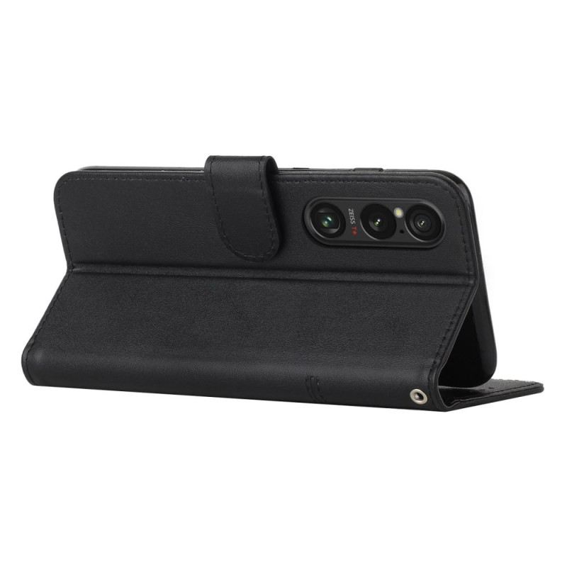 Bőrtok Sony Xperia 1 Vi Üzlet Lanière-ben