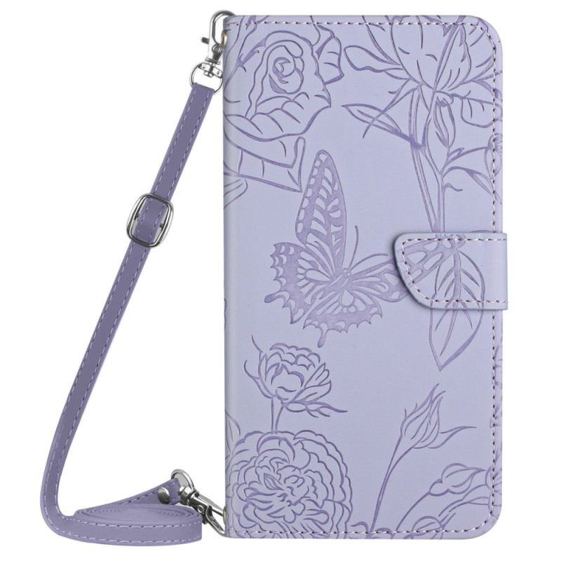 Fliptok Sony Xperia 1 Vi Pillangómintás Vállpánttal