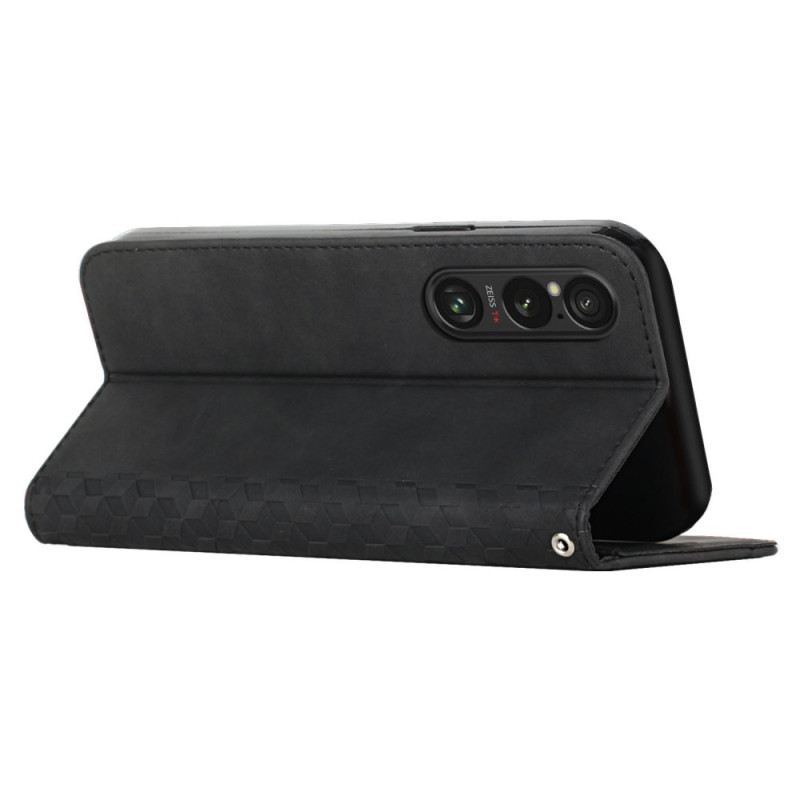 Kinyitható Bőrtok Sony Xperia 1 Vi Gyémántnyomat