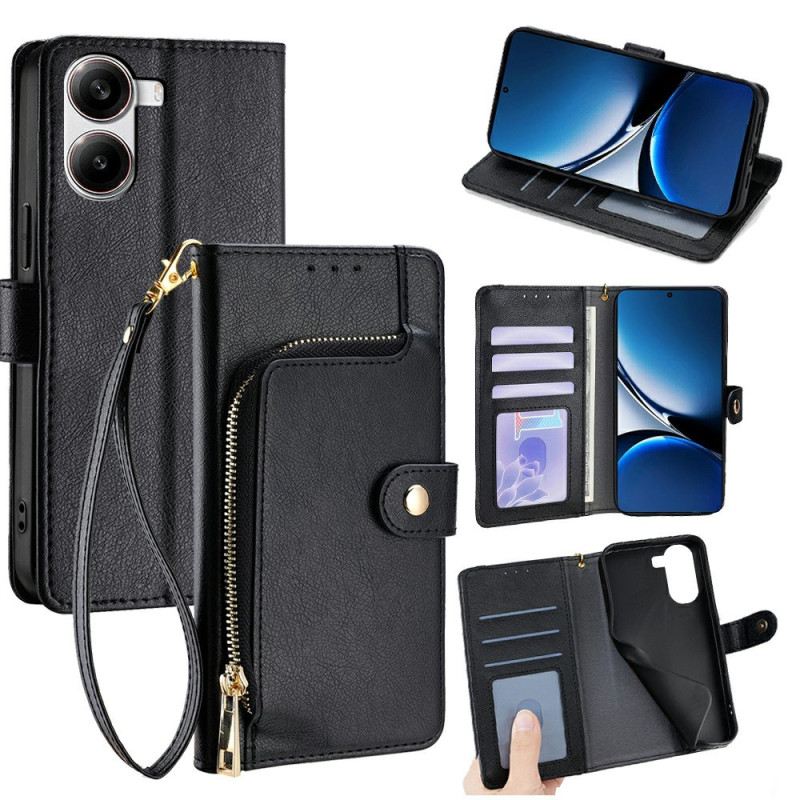 Bőrtok Poco X7 Pro 5g Aprópénz Pénztárca És Pénztárca Pánttal