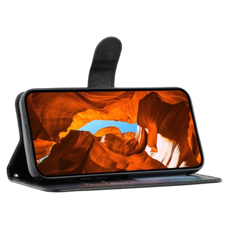 Bőrtok Poco X7 Pro 5g Bőrhatású Pánttal