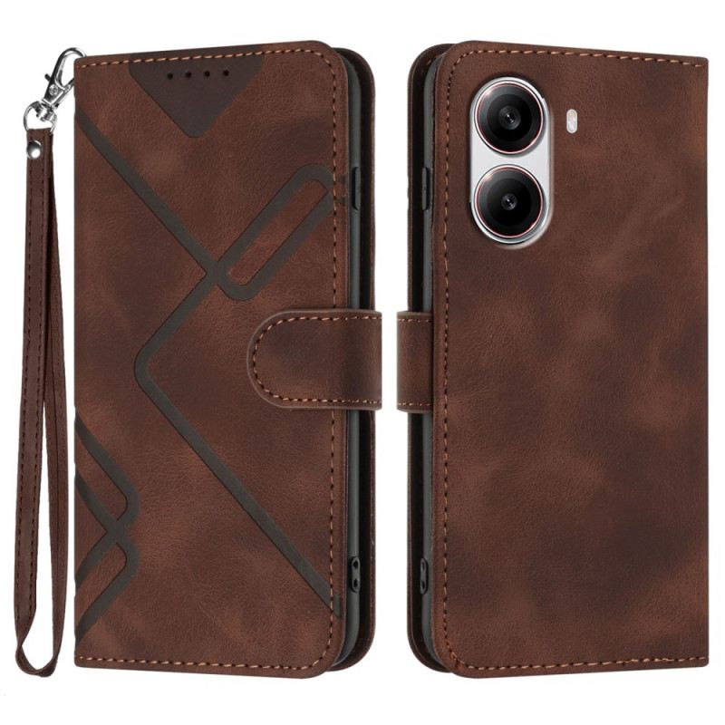 Bőrtok Poco X7 Pro 5g Geometrikus Vonalak Pánttal